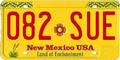 NM license plate 082SUE