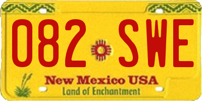 NM license plate 082SWE