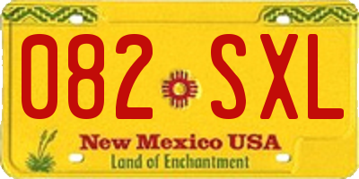NM license plate 082SXL