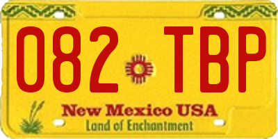 NM license plate 082TBP