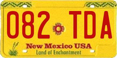 NM license plate 082TDA