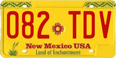 NM license plate 082TDV