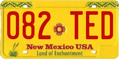 NM license plate 082TED