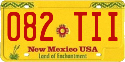 NM license plate 082TII