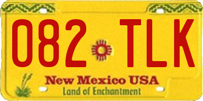 NM license plate 082TLK