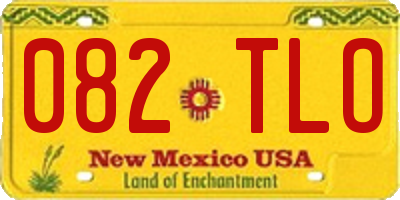 NM license plate 082TLO