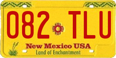 NM license plate 082TLU