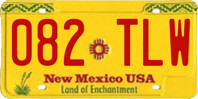 NM license plate 082TLW