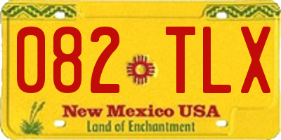 NM license plate 082TLX