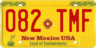 NM license plate 082TMF