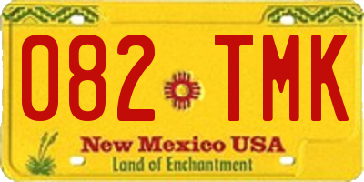 NM license plate 082TMK