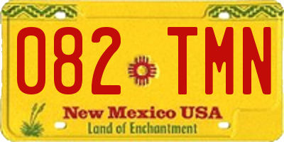 NM license plate 082TMN
