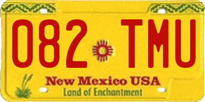 NM license plate 082TMU