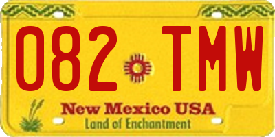 NM license plate 082TMW