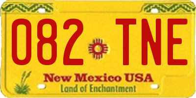 NM license plate 082TNE