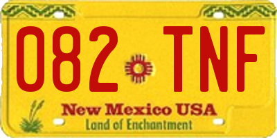NM license plate 082TNF