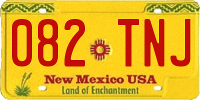 NM license plate 082TNJ