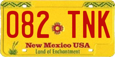 NM license plate 082TNK