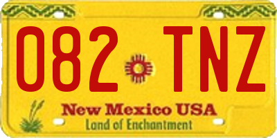 NM license plate 082TNZ
