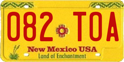 NM license plate 082TOA