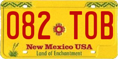 NM license plate 082TOB