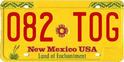 NM license plate 082TOG