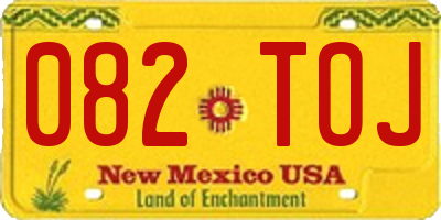 NM license plate 082TOJ