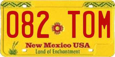 NM license plate 082TOM
