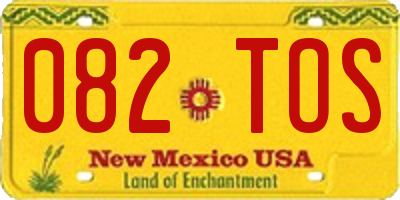NM license plate 082TOS