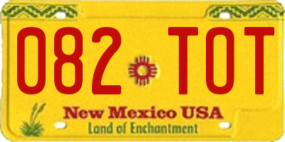 NM license plate 082TOT