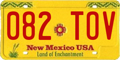 NM license plate 082TOV