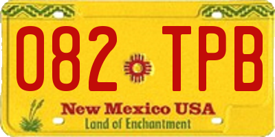NM license plate 082TPB