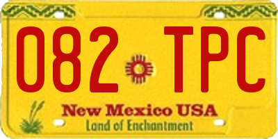 NM license plate 082TPC