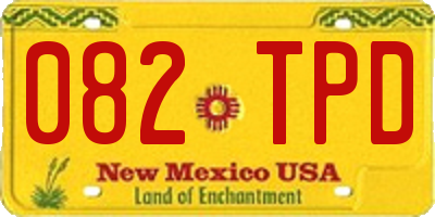 NM license plate 082TPD