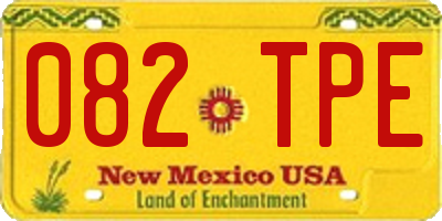 NM license plate 082TPE