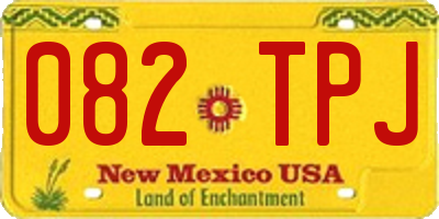 NM license plate 082TPJ