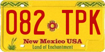 NM license plate 082TPK