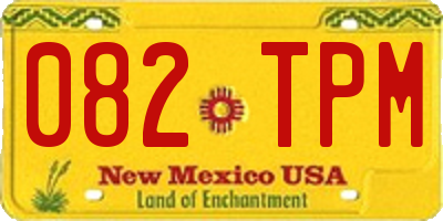 NM license plate 082TPM