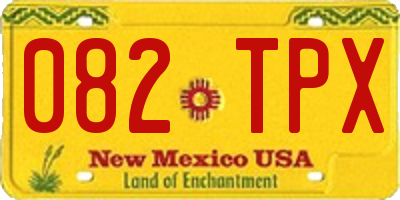 NM license plate 082TPX