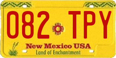 NM license plate 082TPY