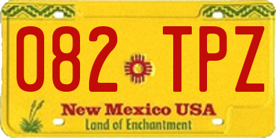 NM license plate 082TPZ