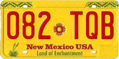 NM license plate 082TQB
