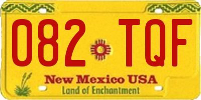 NM license plate 082TQF