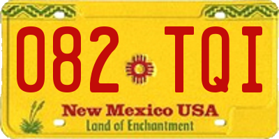 NM license plate 082TQI
