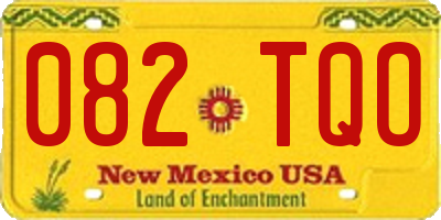 NM license plate 082TQO
