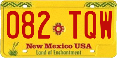NM license plate 082TQW