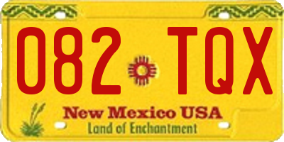 NM license plate 082TQX