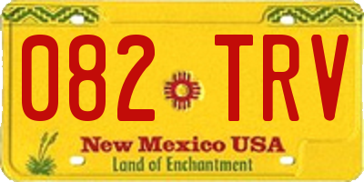 NM license plate 082TRV