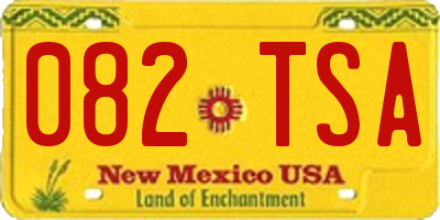 NM license plate 082TSA