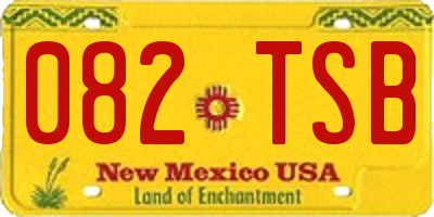 NM license plate 082TSB